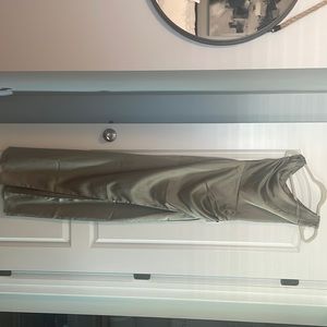 Show Me Your Mumu Jodie Dress in Moss Green Luxe Satin